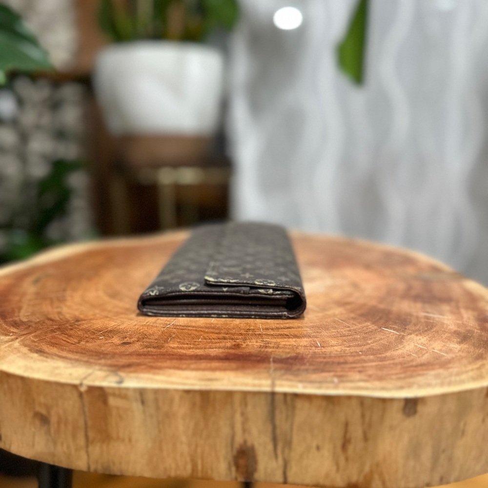 Louis Vuitton Mini Lin Monogram Long Wallet / Clutch Organizer with a Dust bag - Picture 9 of 14